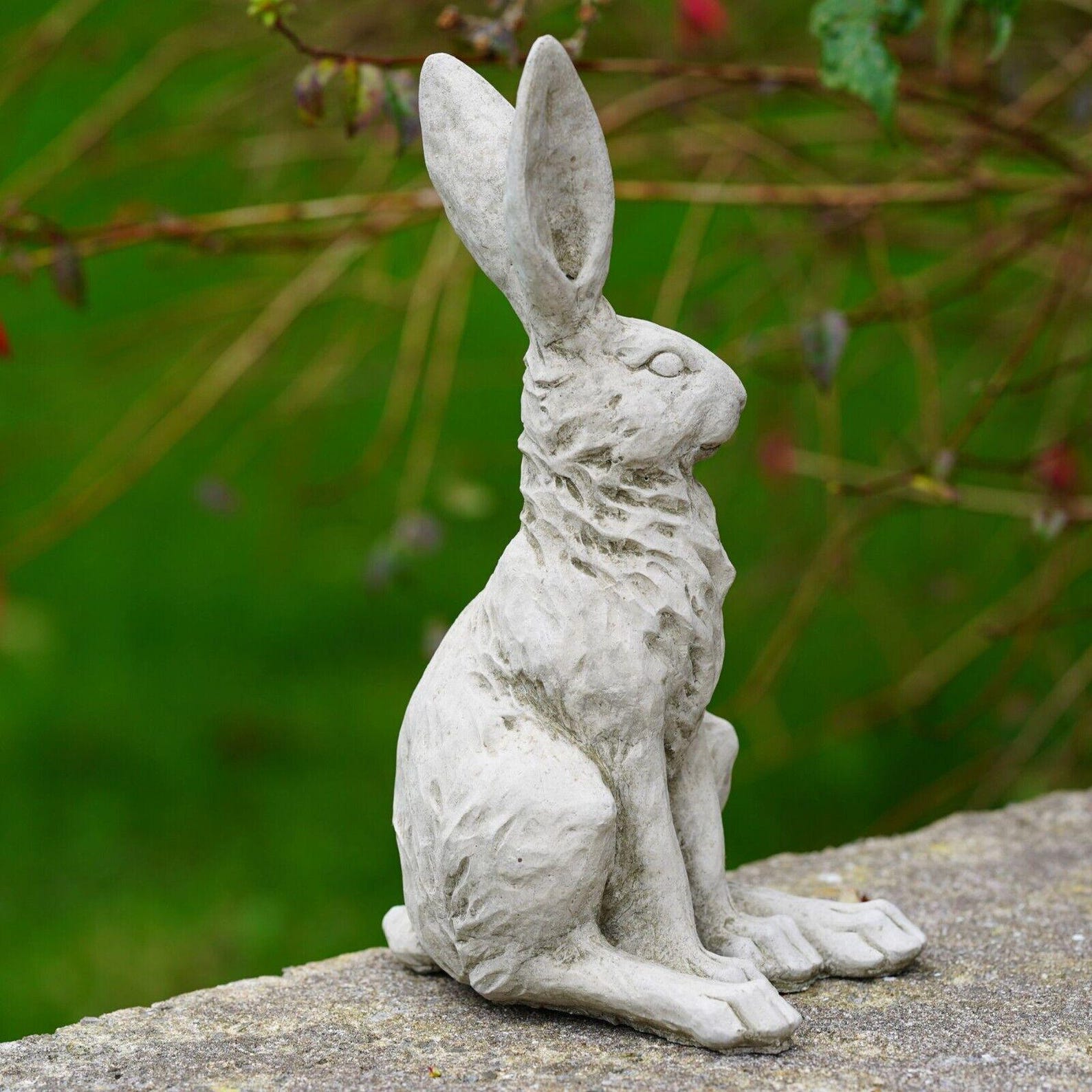 Squatting Hare Stone Statue | Bunny Rabbit Outdoor Garden Ornament ...