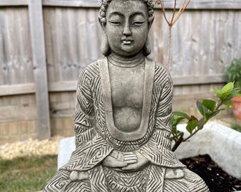 Estatua de piedra de Buda Yang / Monje oriental, adorno decorativo para jardín al aire libre