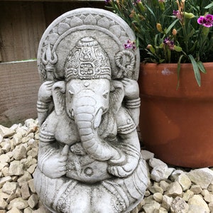 Reconstituted stone small ganesh statue | oriental buddha garden ornament Outdoor Concrete