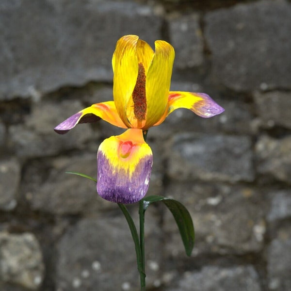 Large metal iris flower garden ornament | outdoor decor planter irises floral