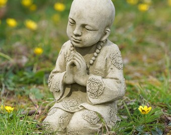 Kleine Jizo Buddha Statue – Handbemalt, 9,5x4,5 Cm | Aus Kunstharz, Für Garten, Home & Büro Als Dekoration