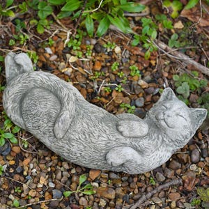 Estatua De Piedra Para Jardín – Gato Dormido, Adorno Conmemorativo Para Mascota (Gatito)