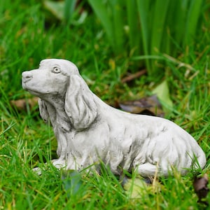 Cocker spaniel stone statue | animal outdoor garden ornament decoration home