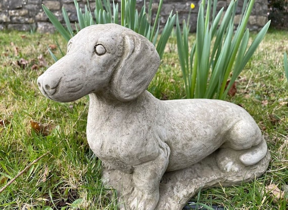 Statues de chien en mousse verte, ornements de jardin, animaux, Figurines  de chiot, décoration d'extérieur