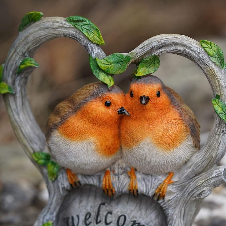 Robin Welcomesign Welcome Robin Statue Home Garden British Robins Bird Sculpture Outdoor ...