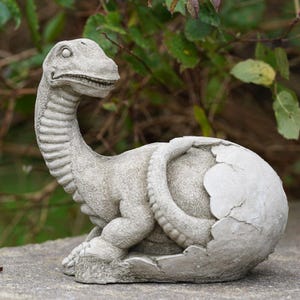 Dinosaurier in Eischale Brachiosaurus Steinstatue | Garten Ornament Dekor