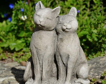 Statua di gatti innamorati, ornamento da giardino per esterni, gatto, gattino, scultura britannica, decorazione per animali domestici