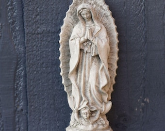 Virgin mary stone statue | christian jesus religious garden decoration ornament