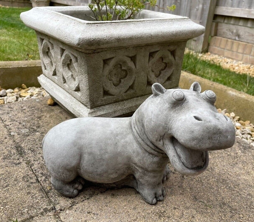 Hippo Stone Garden Statue | Outdoor Classical Animal African