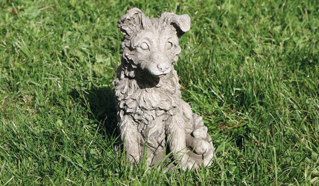 Sheltie Puppy Dog Stone Statue Animal Concrete Outdoor Etsy