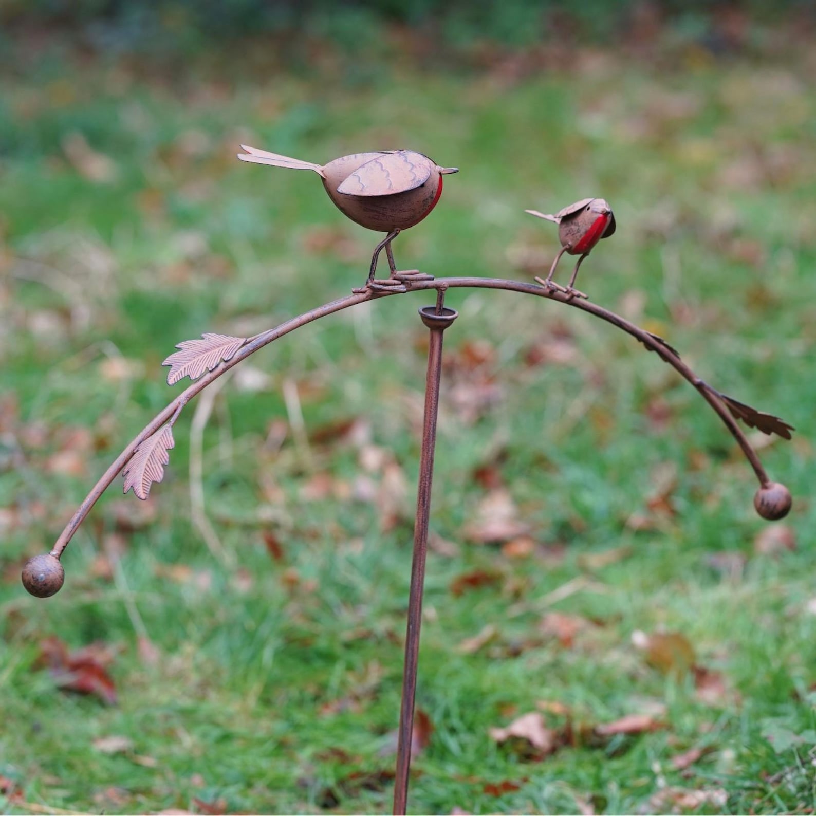Large Robin Balancer Stake Metal Garden Ornament Outdoor Decoration ...
