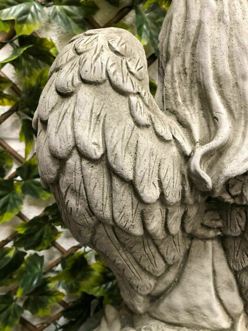 Reconstituted Stone Praying Angel Statue Vintage Concrete Etsy