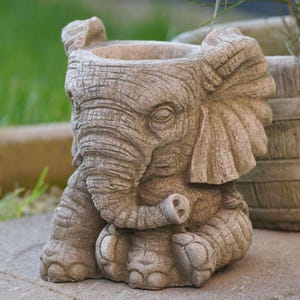 Olifant plantenbak stenen plantenbak | sculptuur standbeeld beton tuindecoratie buiten