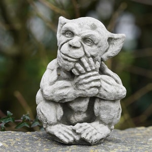 Sprite B Stone Statue | Gargoyle Gremlin Outdoor Garden Ornament Decoration Gift