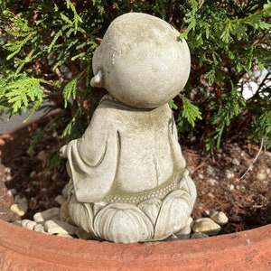 Zen Monk Stone Statue Outdoor Garden Buddha Reconstituted Oriental ...