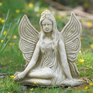 Forest nymph stone statue | outdoor garden ornament fairy decoration sculpture Angel British Celtic Gift