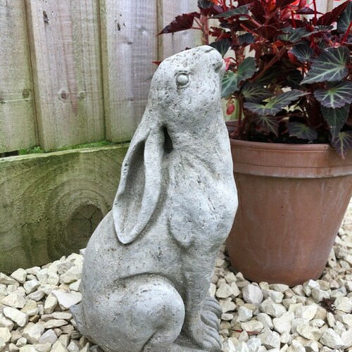 Rabbit Gazing Hare Stone Statue Animal Bunny Outdoor - Etsy Australia