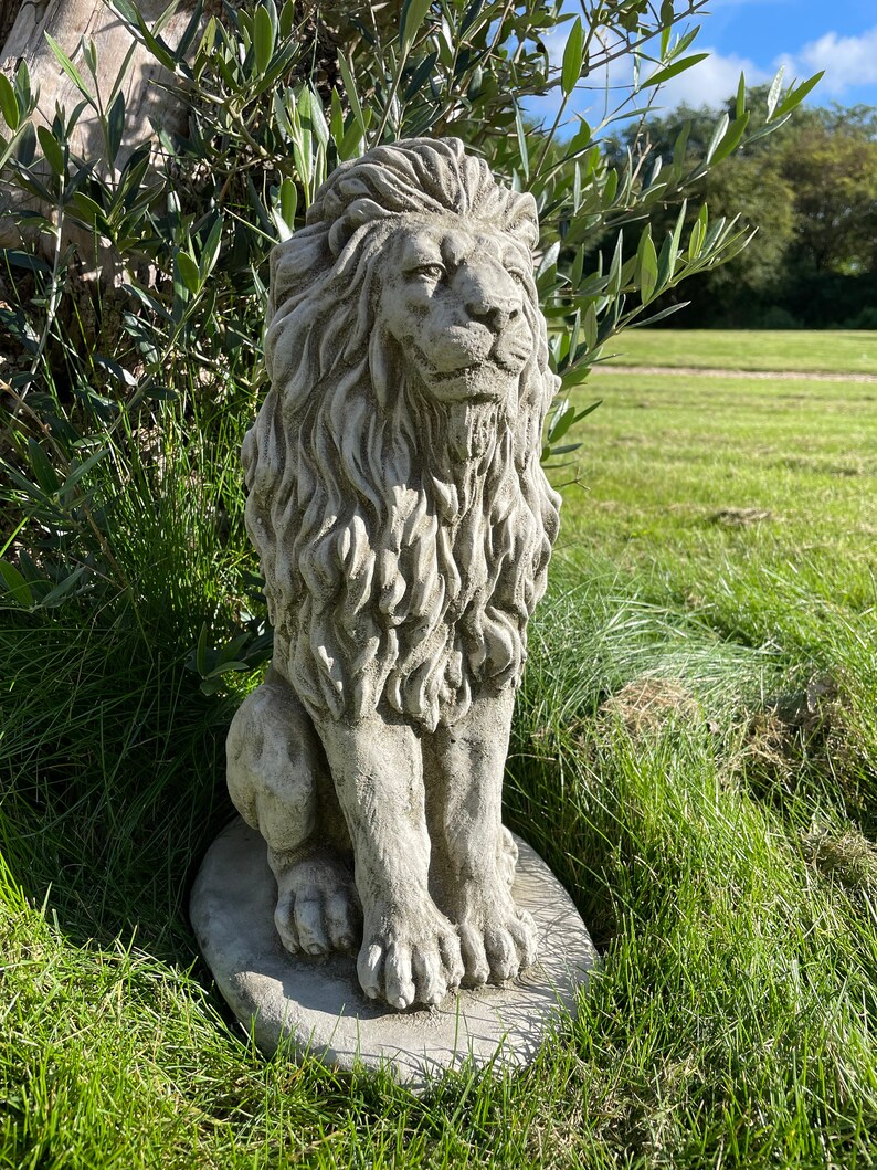 Upright Lion Statue reconstituted Stone Concrete African Etsy