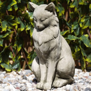 Lovely Cat Stone Statue | Outdoor Garden Ornament Kitten
