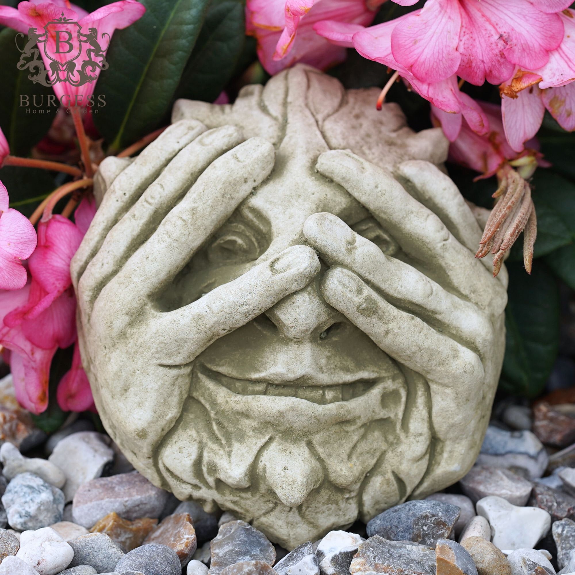 Peeping Green Man Stone Hanging Plaque | Ivy Outdoor Statue Decor