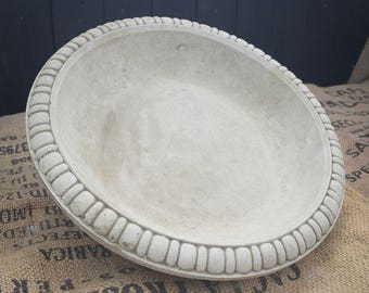 Reemplazo de baño para pájaros con tapa grande, estatua de piedra/comedero vintage para jardín al aire libre