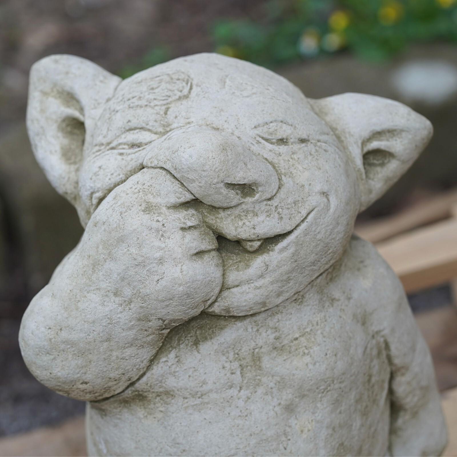 Large Nose Picker Gremlin Stone Statue | Outdoor Gargoyle Garden