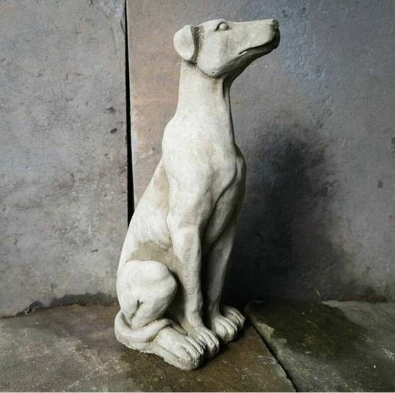 Sitting Puppy Dog Stone Statue Animal Puppy Garden Outdoor Etsy