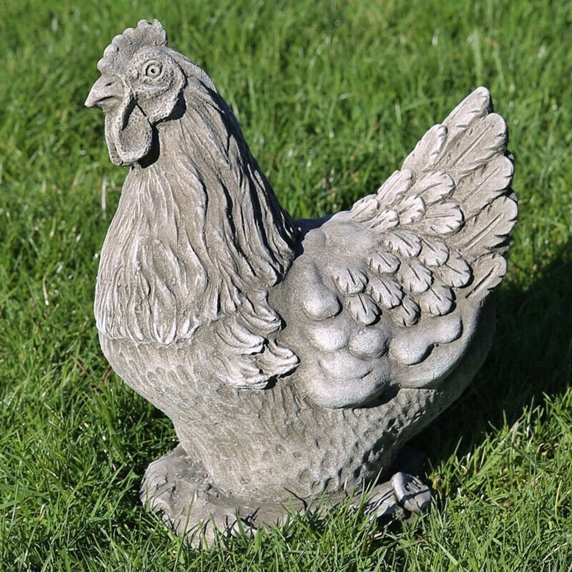 Reconstituted Limestone Country Chicken Stone Statue Vintage Etsy