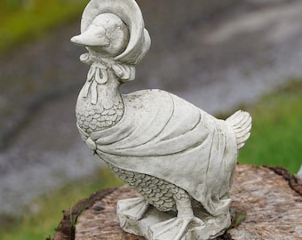 Cane Companions Beatrix Potter Jemima Duck Palo Topper - Vaso da fiori fatto a mano ornamento da giardino - Statuetta all'aperto
