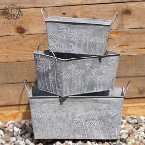 Vaso de metal galvanizado para flores silvestres | Vaso de flores vintage para jardim ao ar livre