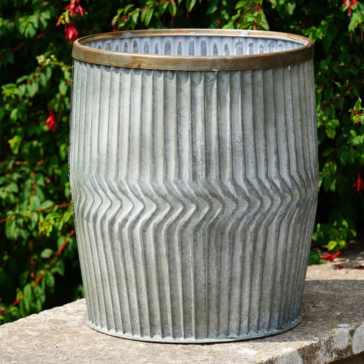 Large Galvanized Metal Planter