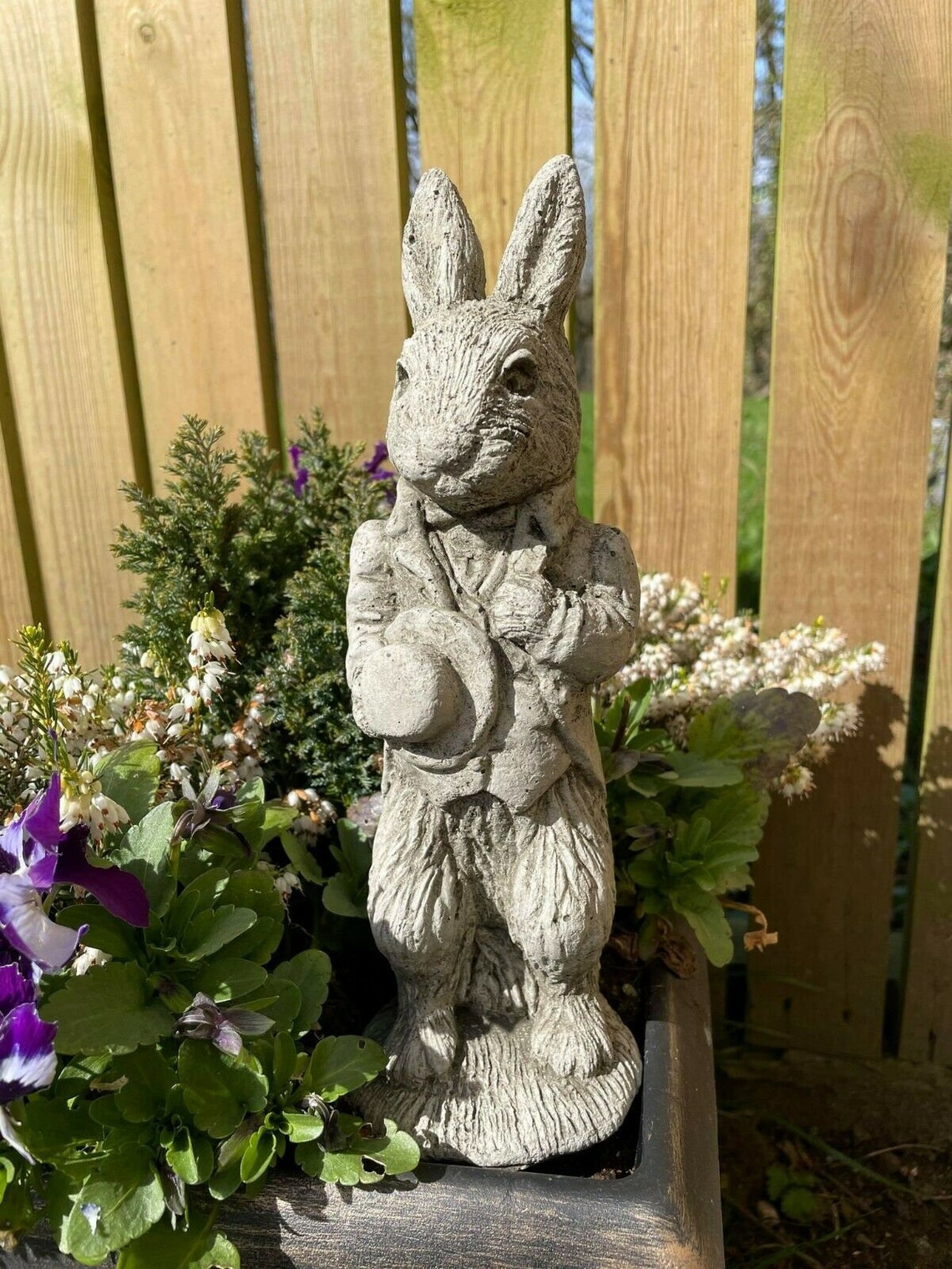 Mini Peter Rabbit Stone Statue Beatrix Potter Animal Garden Etsy