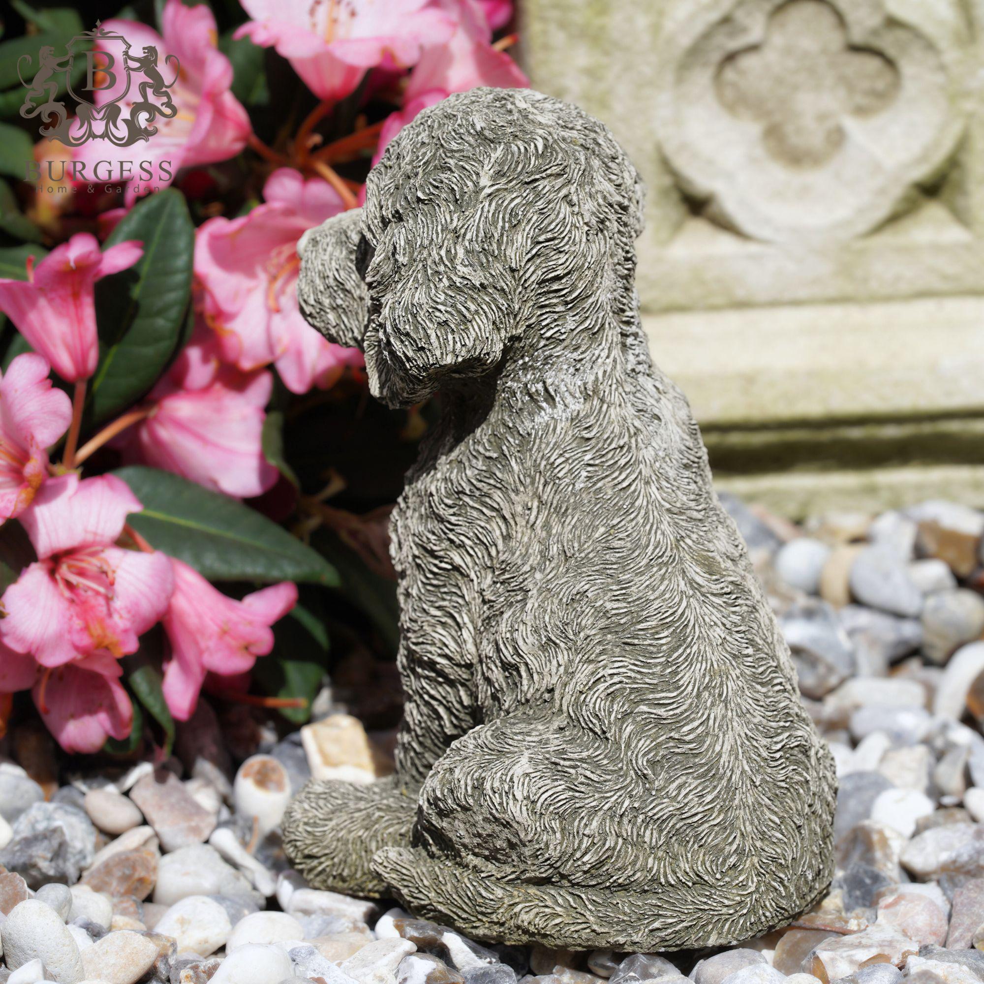 Cockapoo Puppy Dog Stone Statue | Animal Garden Outdoor Ornament ...