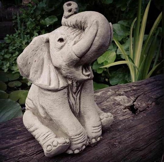 Reconstituted Stone African Elephant Statue Vintage Animal Etsy UK