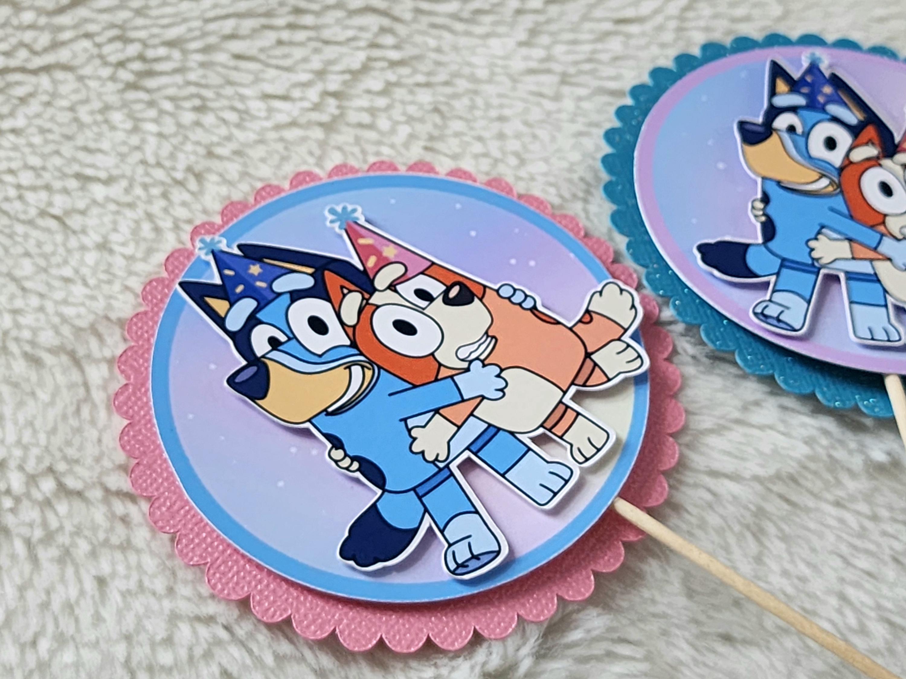 Bluey & Bingo Cupcake Toppers (12 pcs)