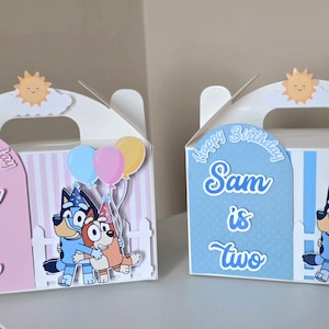 Bluey Bingo Gable Boxes: 6 Party Favor Treat Boxes