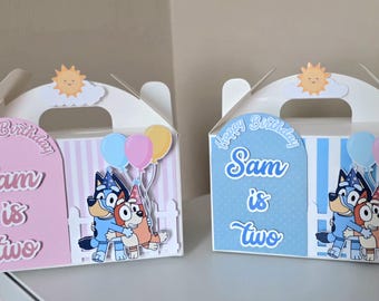 Bluey Bingo Gable Boxes: 6 Party Favor Treat Boxes