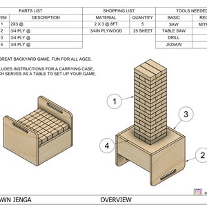 DIY Rasen Jenga Baupläne - PDF Pläne - Yard Jenga