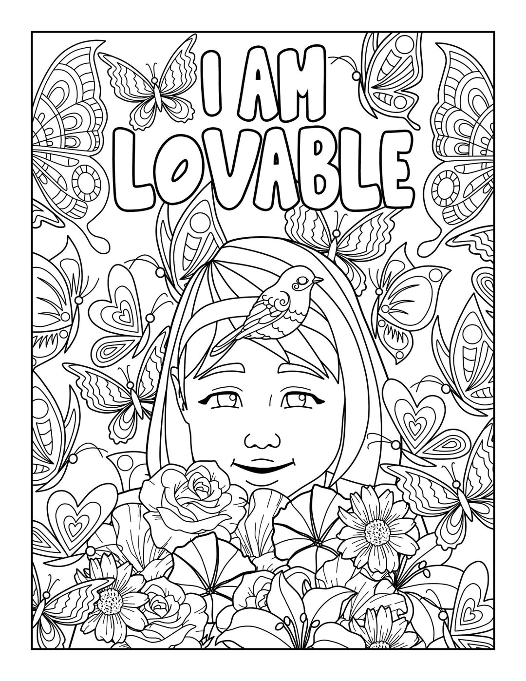 Positive Affirmations Colouring Pages Printable Art Kids - Etsy