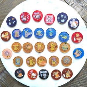 Handmade Kitty and Pikachu Resin Magnets