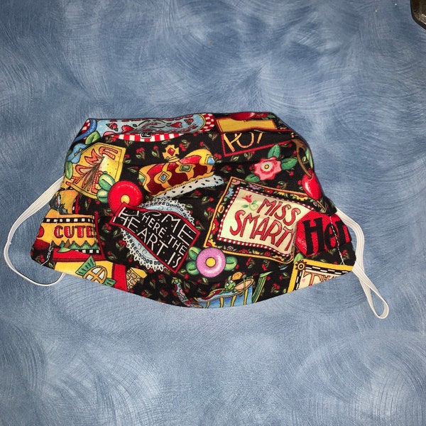 Face mask. Mary Engelbreit fabric with filter
