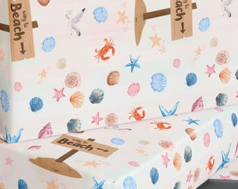 Cadeaupapier met strandthema | Schelpen Zeesterren Coastal Cadeaupapier