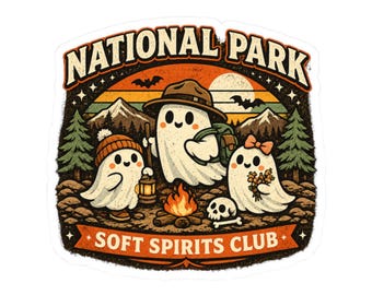 National Park Soft Spirits Club Aufkleber | Ghost Camping Kiss-Cut Aufkleber