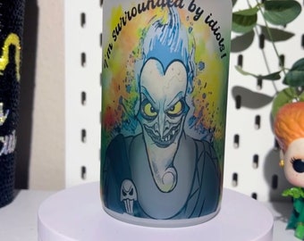 Hades Glass Tumbler| Villain Tumbler| Spooky glass cup| Hades Disney Villain Tumbler| Hercules Villain Cup