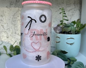 RN Glass cup| RN Glass Tumbler| RN gift ideas| Nurse