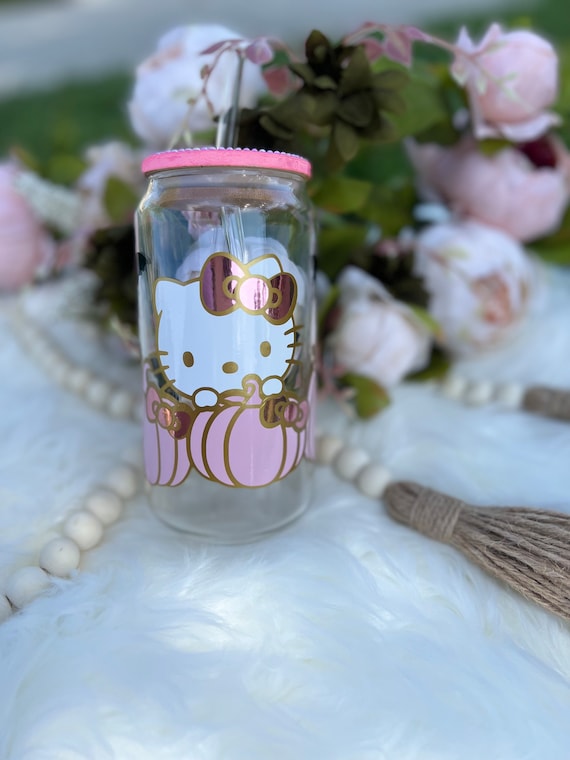 Hello Kitty Glass Cup, Hello Kitty, Pumpink Glass Cup, Pumpink