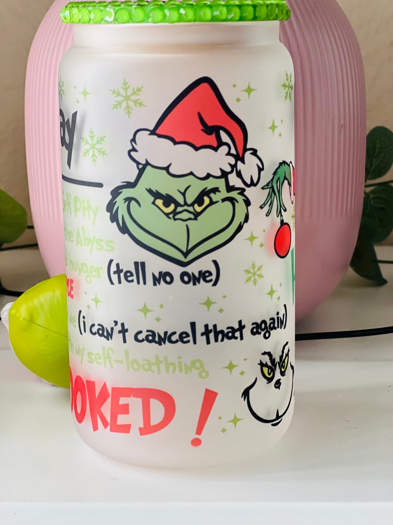 The Grinch Coffee Cup Grinch Tumbler Christmas Cup Ice Coffee Cup