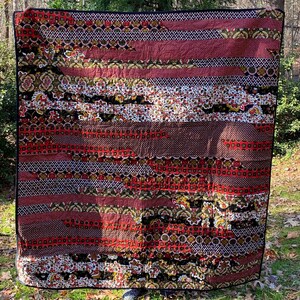 Bohemian Rhapsody Large Quilt- Red + Olive