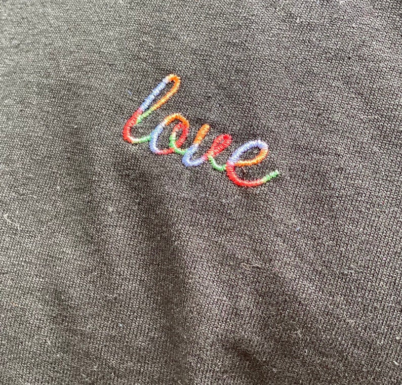 Love Rainbow Embroidered T-shirt image 2