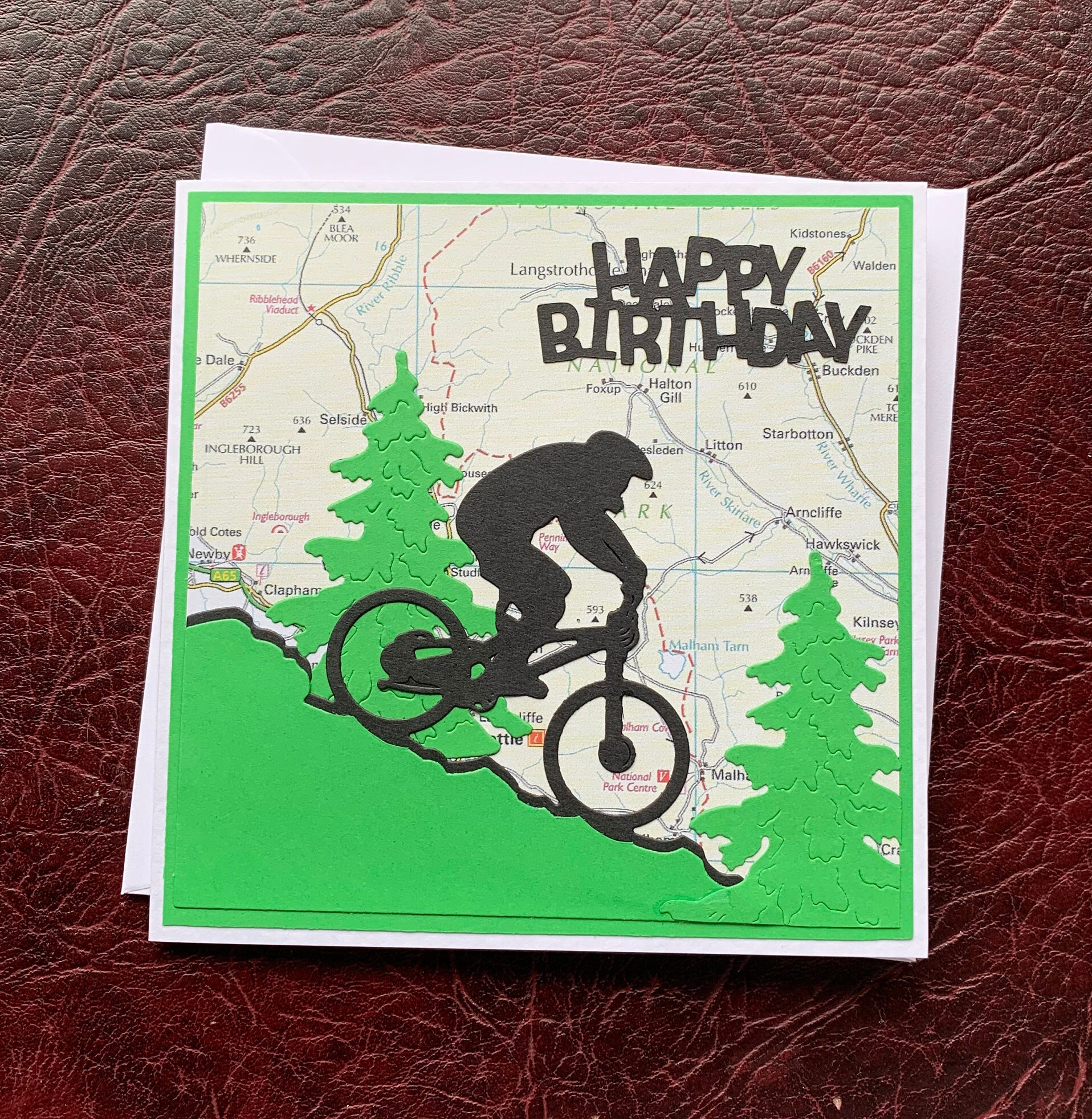 Birthday card handmade mountain bike travel adventure Etsy